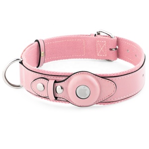 <span class=keywords><strong>Collar</strong></span> de perro de cuero vegano de lujo con rastreador GPS Airtag PU suave sólido estilo Simple logotipo personalizado fábrica de productos directos para mascotas - Product Image 4
