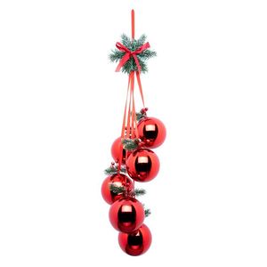 COLGADOR CON 6 BOLAS DE PLÁSTICO ROJAS - Product Image 1