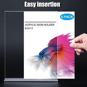 באיכות גבוהה a4 a5 a6 תצוגה דו צדדי תצוגה אקריליק מחזיק סימן צורה אנכית t - Product Image 4