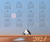 Tapis de Souris Calendrier Personnalisé 2027, Petit, Imperméable, Base en Caoutchouc Antidérapante, Design Calendrier Mondial, Tapis de Bureau pour le Bureau, la Maison et le Gaming