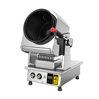 Robot de cuisine professionnel automatique pour riz sauté, avec fonction de rotation et agitation, compatible gaz et électrique, type wok, pour restaurants