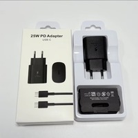 Cargador y Cable de Carga Súper Rápida Tipo-C PD 3.0 de 25W para EE. UU./UE/Reino Unido, Compatible con Teléfonos Móviles y Relojes Inteligentes S26/S25/S24/S23/S22