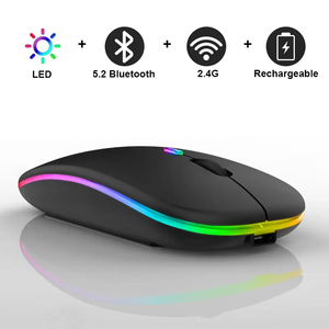 Custom Maus Recarregavel Recargable Mouse Inalambrico Sem Fio Backlit Optical Dual Office Computer Wireless Bluetooth Mouse