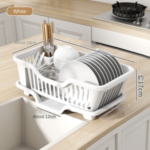 OEM hộ gia đình nhà bếp Countertop món ăn giá đũa lọc nước hộp lưu trữ PP nhựa khô món ăn lưu trữ giá cho bồn rửa - Product Image 4