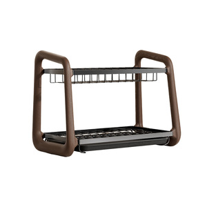 ชั้นวางจานขนาดใหญ่พร้อมถาดรองน้ำสำหรับจัดเก็บข้างอ่างล้างจานในครัว รูปทรงสี่เหลี่ยม ขนาด L - Product Image 2