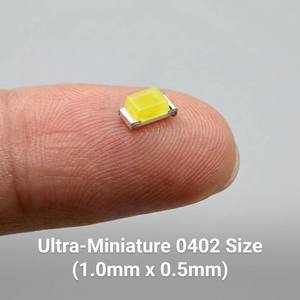 <span class=keywords><strong>LED</strong></span> <span class=keywords><strong>SMD</strong></span> <span class=keywords><strong>0402</strong></span> blanche - Perles de puce ultra-petites 1,0x0,5 mm à haute luminosité pour indicateurs de carte de circuit imprimé et rétroéclairage - Product Image 2
