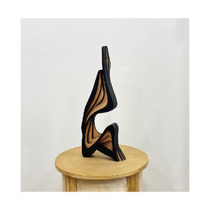 Chêne Paramétrique Abstrait Bois Sculpture Art Déco Style Nature Morte Motif <span class=keywords><strong>Table</strong></span> Top - Product Image 2