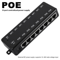 Factory 8 Port Gigabit 1.25A PoE Inyector Adaptador pasivo POE Power Over Supply Module PoE Patch Panel para cámara IP