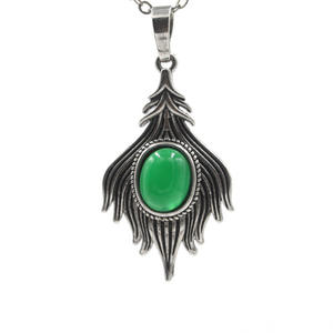 Perhiasan Liontin Kuarsa Kristal Antarmuka Elips Liontin Bulu Rumbai Mengalir Perhiasan Modis untuk Eropa dan Amerika - Product Image 2