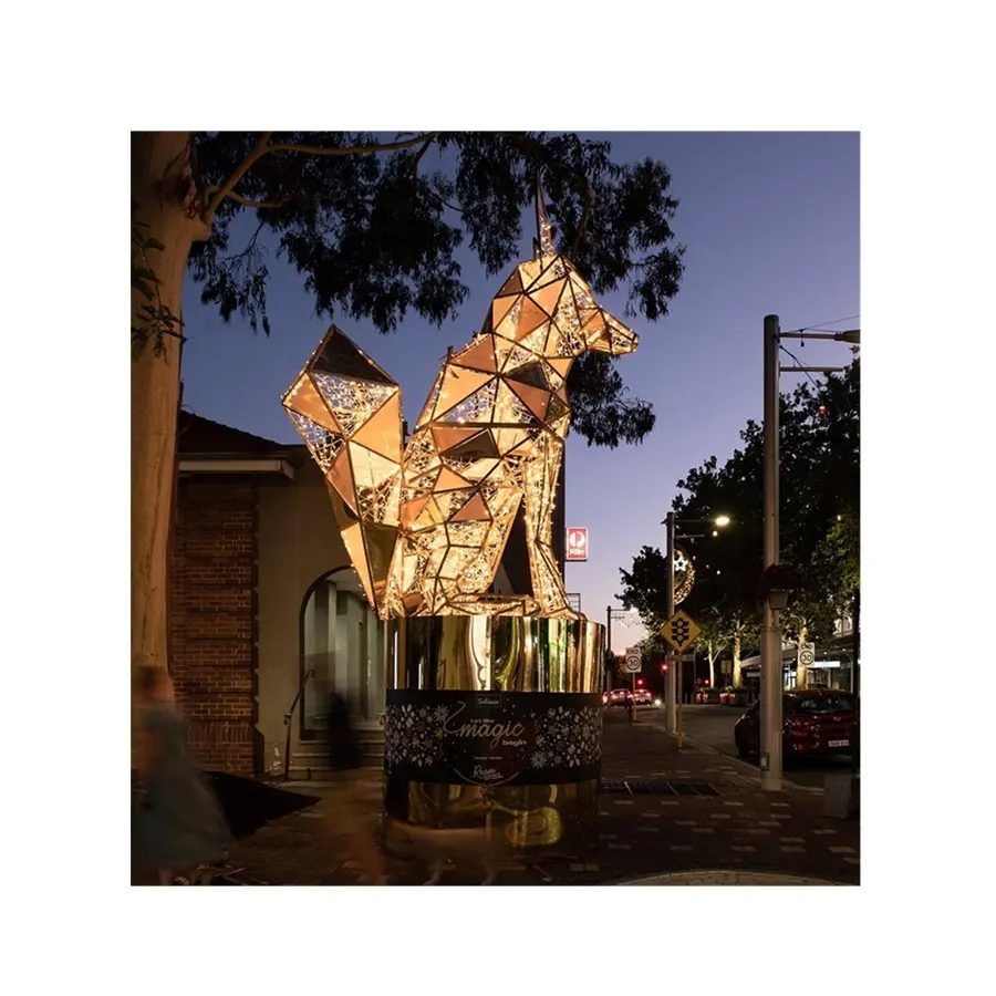 Escultura de zorro de luz led, decoración de Navidad en 3d iluminada, motivo de alta calidad