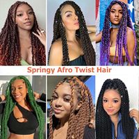 Cheveux en spirale de 18 pouces, pré-gonflés, cheveux afro en spirale, cheveux en spirale Marley pour femmes