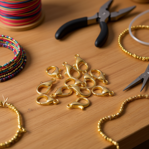 Fermoirs à ressort Ilan 14 mm plaqués or, composants de bijoux, 12 pièces - Product Image 2