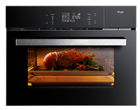 Four micro-ondes multifonction compact de 45cm de haut avec four à vapeur, grill et friteuse à air 4 en 1