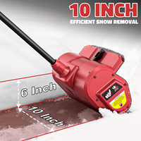 Pala da Neve Elettrica Senza Spazzole da 10 Pollici 1200W per Batteria 18V, 2400 Giri/Min con Gola Regolabile per Vialetti e Passaggi Pedonali