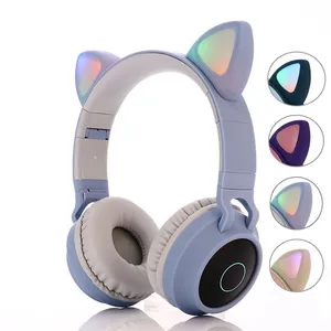 BT028C ücretsiz ürün örneği bluetooth diğerleri sevimli kedi kulak kablosuz müzik ses kulaklık yeni moda stil katlanabilir kulaklık