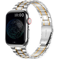 Correa de Reloj de Acero Inoxidable Transpirable Personalizada Compatible con Apple Watch 38mm-40mm-41mm 42mm-44mm-45mm