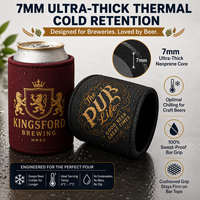 Porte-bouteille isotherme en néoprène 7 mm personnalisé pour brasseries, pubs, festivals de bière et événements culinaires