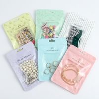 Sacs en plastique à fermeture éclair avec fenêtre transparente pour emballages de bijoux, impression de logo personnalisé