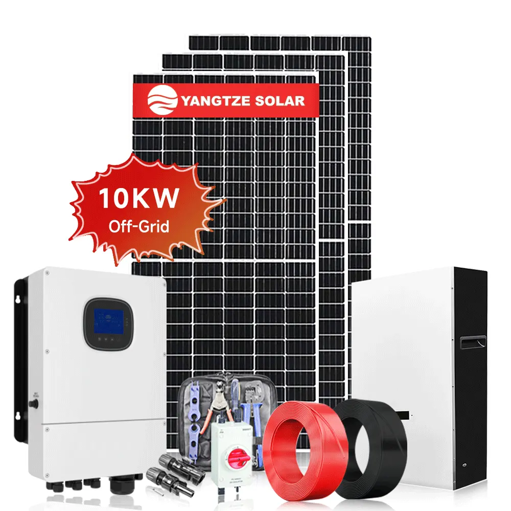 8 kW 10 kw generador híbrido de energía solar y eólica para el hogar batería solar conjunto completo sistema doméstico