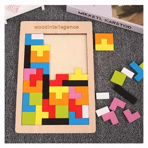 Ahşap istihbarat bulmaca Tangram Jigsaw beyin Teaser oyuncaklar çocuklar için beyin matematik oyunu yapı bloğu eğitim oyuncaklar