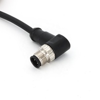Connecteur mâle-femelle en alliage KRONZ M12 pré-assemblé, blindé, étanche IP67, à verrouillage par vis, pour câble de capteur