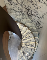 Marches et contremarches d'escalier en marbre naturel poli, ignifuges, modernes, pour escalier intérieur de villa