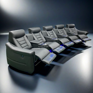Canapé <span class=keywords><strong>de</strong></span> <span class=keywords><strong>théâtre</strong></span> inclinable électrique en cuir véritable moderne Chaise confortable et multifonctionnelle Home Cinema Meubles pour le salon - Product Image 5
