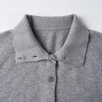 Cardigan en laine 100 % GOTS BSCI à revers ceinturé, tricot de créateur décontracté et tendance, style chic français, doux et chaud – Meilleures ventes