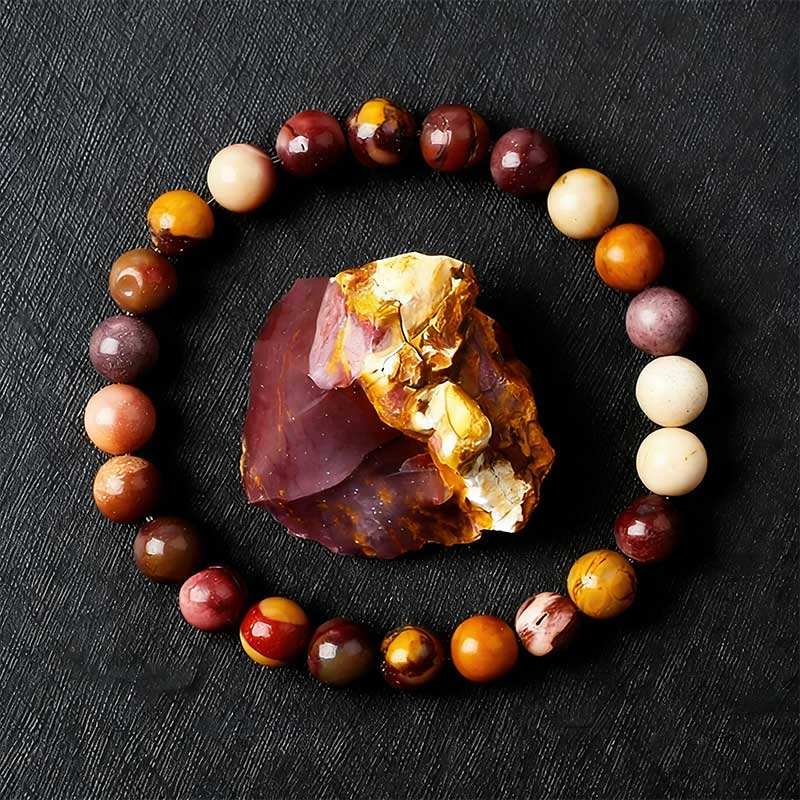 Bracelet en pierre naturelle de jaune d'oeuf