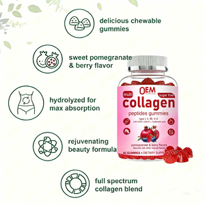 Gummies de collagène en marque blanche OEM avec biotine, zinc, vitamine C, <span class=keywords><strong>acide</strong></span> <span class=keywords><strong>hyaluronique</strong></span> de types I, II, III, V, X pour les cheveux et la peau - Product Image 3