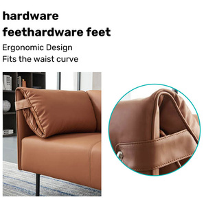 Sofá de oficina de cuero PU de diseño moderno y elegante, recepción de invitados para <span class=keywords><strong>visitantes</strong></span>, sofás modulares de lujo de oficina, muebles - Product Image 4