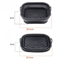 Wie im Fernsehen zu sehen Große Silikon-Luft fritte use Korbform 20cm quadratische Form Heißluft fritte use Wird für Japan Ceramic Air Fryer verwendet