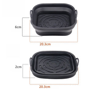 Comme on le voit à la télévision Grand <span class=keywords><strong>moule</strong></span> en silicone pour panier de friteuse à air chaud de forme carrée de 20cm utilisé pour la friteuse à air en céramique du Japon - Product Image 3
