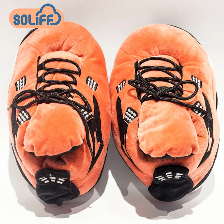 2021 winter slippers custom logo shoes big fluffy sneaker slippers for men