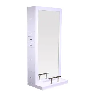 Wholesale High Quality Cheap Price Modern Beauty Hair Salon Wooden Furniture Barbershop Hairdressing Mirror Styling Station