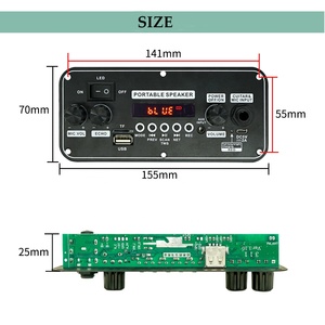 Puxador de barra de som para amplificador de áudio, alto-falante portátil 2x10W, placa de decodificação para MP3, módulo <span class=keywords><strong>Bluetooth</strong></span> de 3.7V, acessório para MP3 player digital - Product Image 6
