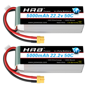 HRB Marque 22.2v <span class=keywords><strong>6S</strong></span> 5000mah 50C Li-po Batterie Pour RC Hélicoptère Voiture Quadcopter Drone UAV Pièces - Product Image 1