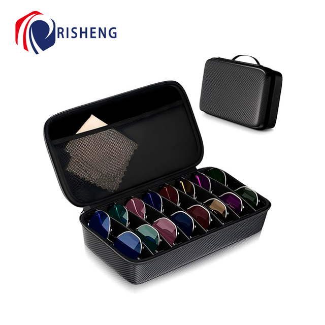 Travel Sunglasses Organizer EVA Case Adjustable Slot for Multiple Eyeglasses Hard Shell Portable Storage Box for Men Women