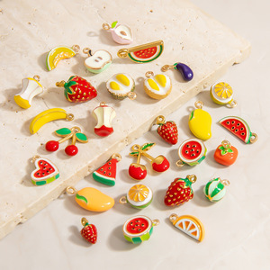 Ramo de Dijes Esmaltados de Frutas y Verduras |   Colgantes de Acero Inoxidable Chapados en Oro PVD de 18K |   Impermeable, Hipoalergénico y Resistente a la Decoloración - Product Image 2