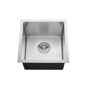 Fregadero de Cocina Moderno de Acero Inoxidable de 15x15 Pulgadas, Estilo Rústico, Hecho a Mano, RS-1515, Tazón Cuadrado, Malasia, 1.0-3.0mm, 10mm de Profundidad - Product Image 1