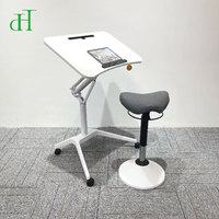 DIHAO A10 Bureau assis-debout pneumatique pliable moderne et durable, construction en alliage d'aluminium, réglage instantané de la hauteur, bureau