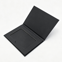 Boîtes cadeaux rigides magnétiques noires de luxe personnalisées pour cartes VIP et cartes de membre, boîtes d'emballage pour cartes-cadeaux