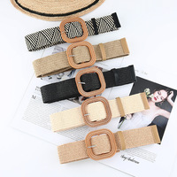 Nouvelle ceinture décorative pour femme en nylon de style coréen, largeur 4,5 cm, avec boucle à ardillon, pour robe ou chemise longue