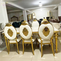 Tables et chaises de banquet de mariage en or de luxe russes à faire soi-même pour les événements, banquet de mariage, table de fête