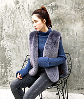 Gilet court amincissant sans manches en fausse fourrure, direct fabricant, Luxe Essentiels, sans cruauté, chaud, hiver, tendance, vintage, pour femme