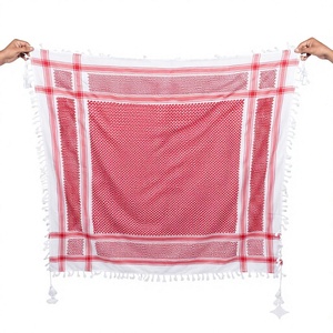 Wholesale Ethnic Men Square <b>Scarf</b> Houndstooth Woven Tassel Polyester Lightweight Breathable Daily Wear OEM ODM Custom - Product Image 1