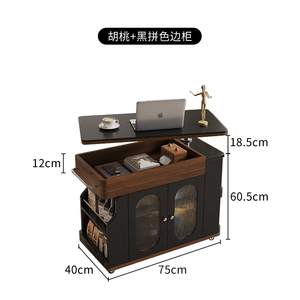 Hiện Đại Sang Trọng Vuông Bằng Gỗ Bàn Cà Phê Với Bánh Xe Rắn Gỗ Có Thể Điều Chỉnh Chiều Cao Cho Phòng Khách Ban Công Ngoài Trời Sân - Product Image 4