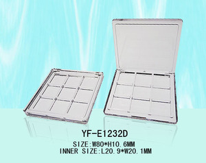 กล่องใส่เครื่องสำอางพลาสติกใส PS รุ่น YF-E1232A แบบ 7 ช่อง รูปทรงสี่เหลี่ยมผืนผ้า กล่องเก็บเครื่องสำอางเปล่า ขนาด กว้าง 80 มม. สูง 10.6 มม. - Product Image 5