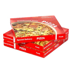 Caja de embalaje de <span class=keywords><strong>pizza</strong></span> de papel impresa personalizada de 10, 12, 14, 16 y 18 pulgadas con logotipo para llevar, cartón de embalaje de <span class=keywords><strong>pizza</strong></span> - Product Image 2