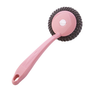 Stainless Steel Pot Scrubber Long Handle Steel Wool Cleaning Pad For Kitchen Pots And Pans - Product Image 5